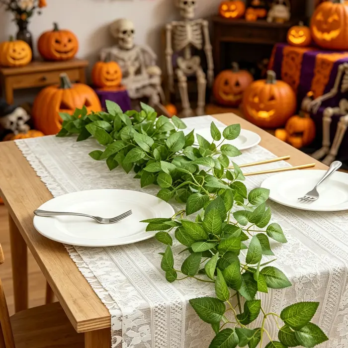 Plantes artificielles Feuilles Vigne Rotin Halloween Jour De Noël Des Morts Mariage Maison Decora Jardin En Plein Air Cour Arche BRICOLAGE Cadeaux