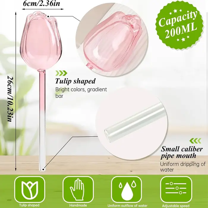 2/4 pots auto-arrosants en forme de tulipe