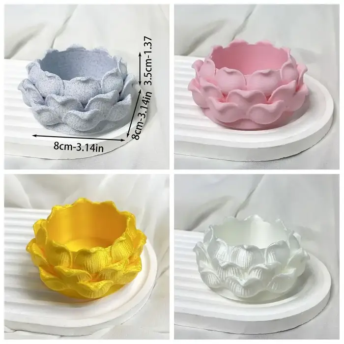 Pot de fleurs en plastique imprimé en 3D en forme de lotus, pots de pépinière avec trou de drainage, vase à fleurs, pots de culture pour jardin