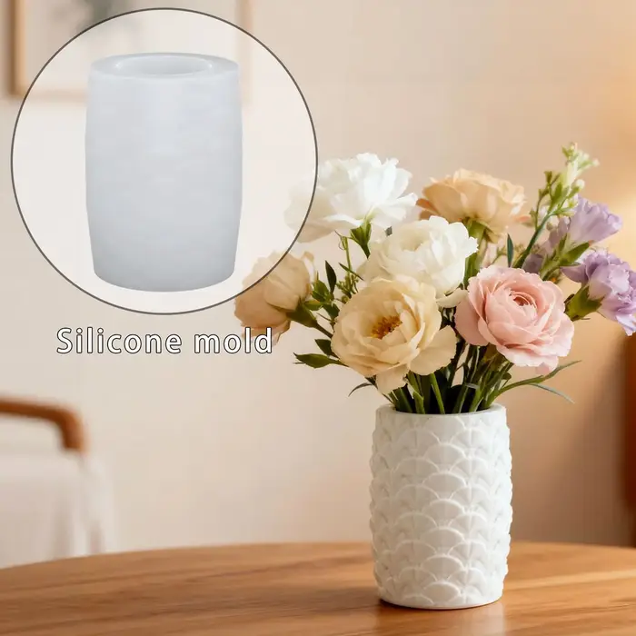 Moule en silicone DIY pour pot de fleurs en résine époxy à motifs de pétales