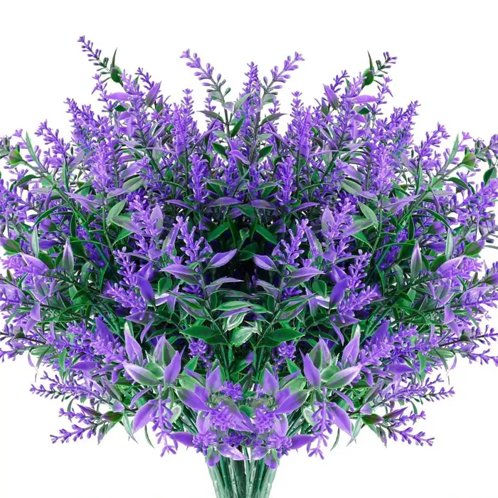 6Pcs Plante Artificielle Lavande Bouquet De Mariage Maison Chambre Ornement Extérieur Jardin Cour Festival Décor BRICOLAGE Cadeau Produit Décoratif