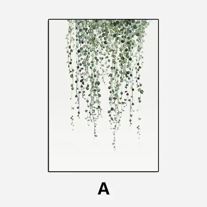 Toile de feuilles de plantes vertes simples, peinture d'art, impression moderne, affiches décorative