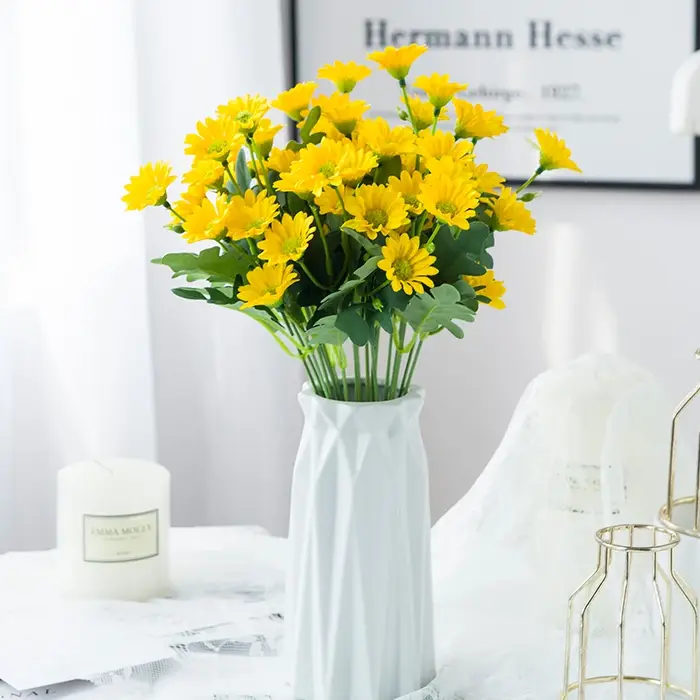 Bouquet de marguerites en soie artificielle à 21 têtes