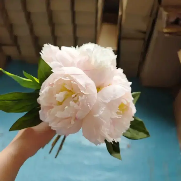 Lot de 6 fleurs de pivoine artificielles, faux Bouquet à Double pétales pour décoration de fête de m
