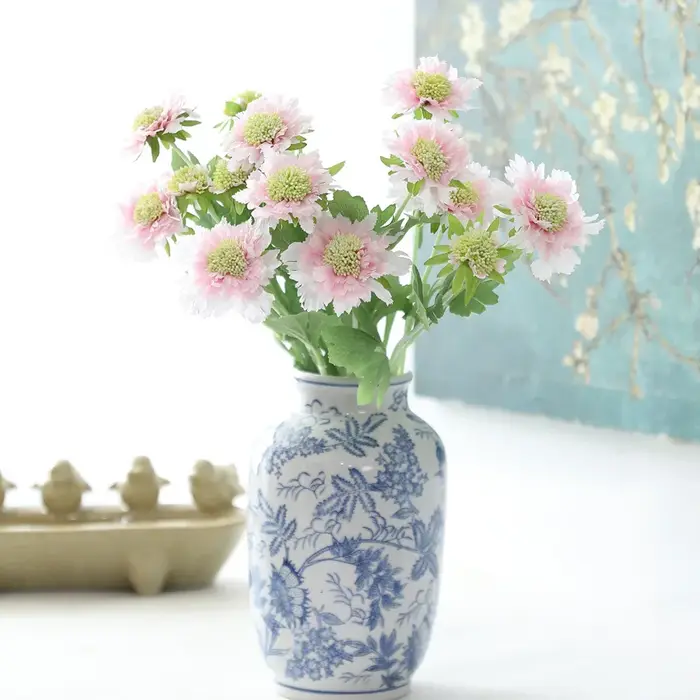 1 pièces fleurs artificielles Scabiosa Pincushion fleur branche décor à la maison décoration de jardin F1408