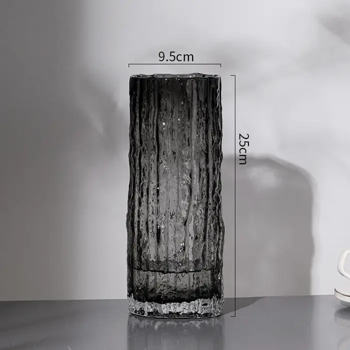 Vase en verre transparent pour décoration de table à manger