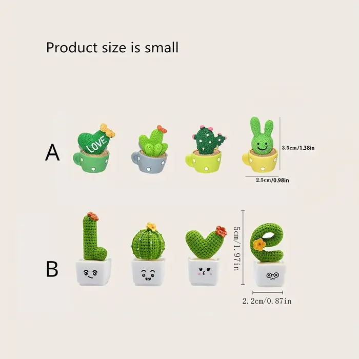 1 ensemble de Mini plante verte Cactus en résine