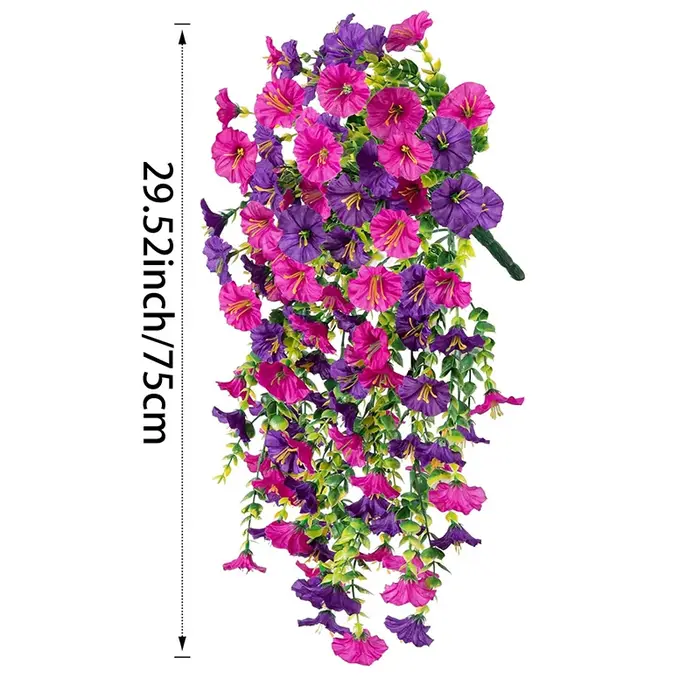1/2Pc 75cm fleurs artificielles tenture murale fausses plantes violettes suspendues fausse fleur vig