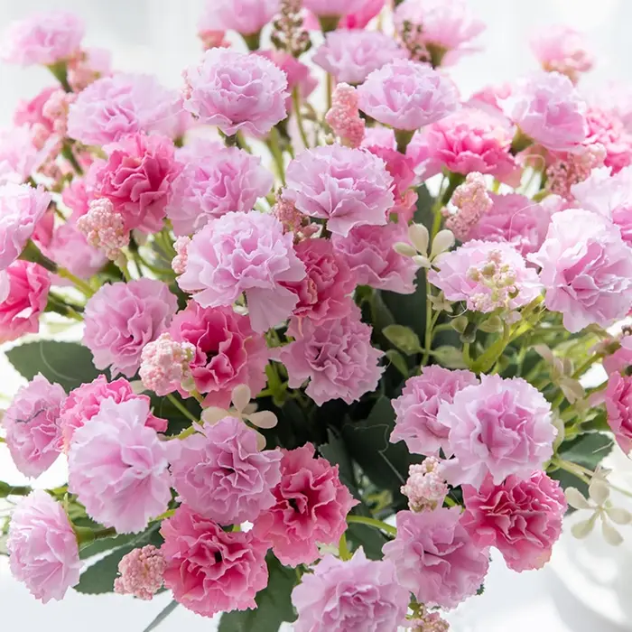 5 fourchettes 15 têtes petit oeillet pour le mariage arc décor noël guirlande accessoires maison Arrangement Floral fleurs artificielles