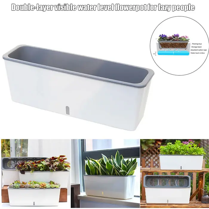 Pots de jardinière à arrosage automatique avec indicateur de niveau d'eau pratique, cadeau pour amis