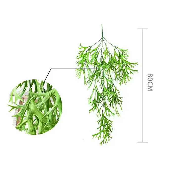 Plantes artificielles de 80 cm, fougères de cerf en plastique, feuilles réalistes, plantes artificielles suspendues au mur