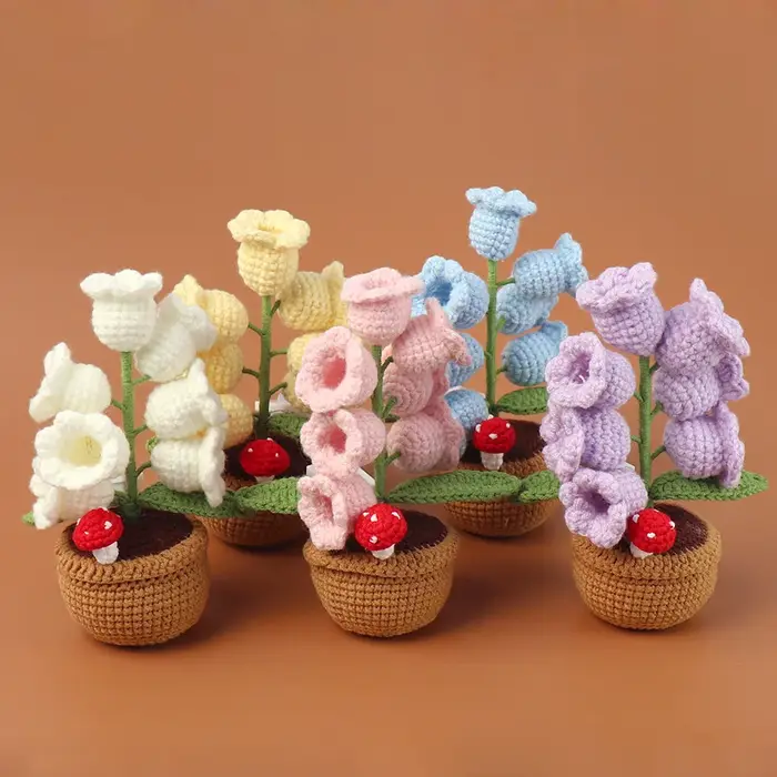 Orchidée Clochette au Crochet avec Pot