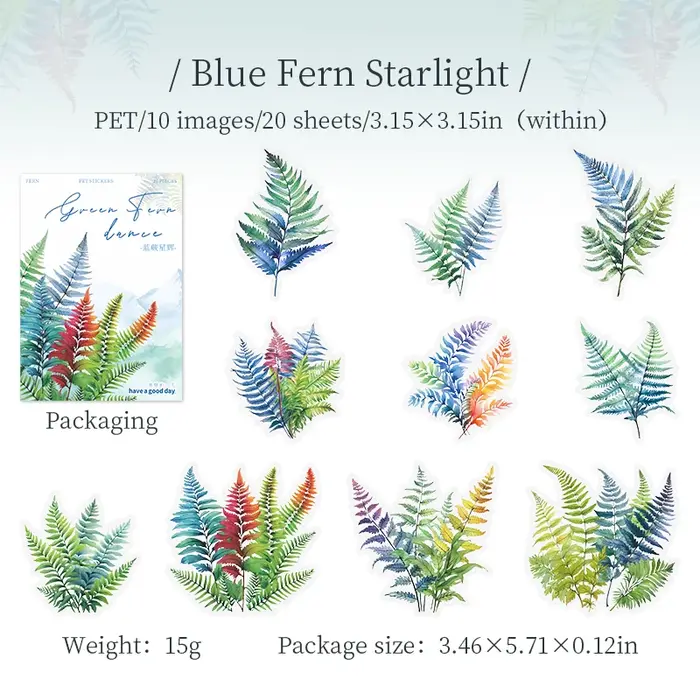 Pack d'autocollants plantes naturelles, 20 pièces, plantes transparentes, imperméables, herbe, décor