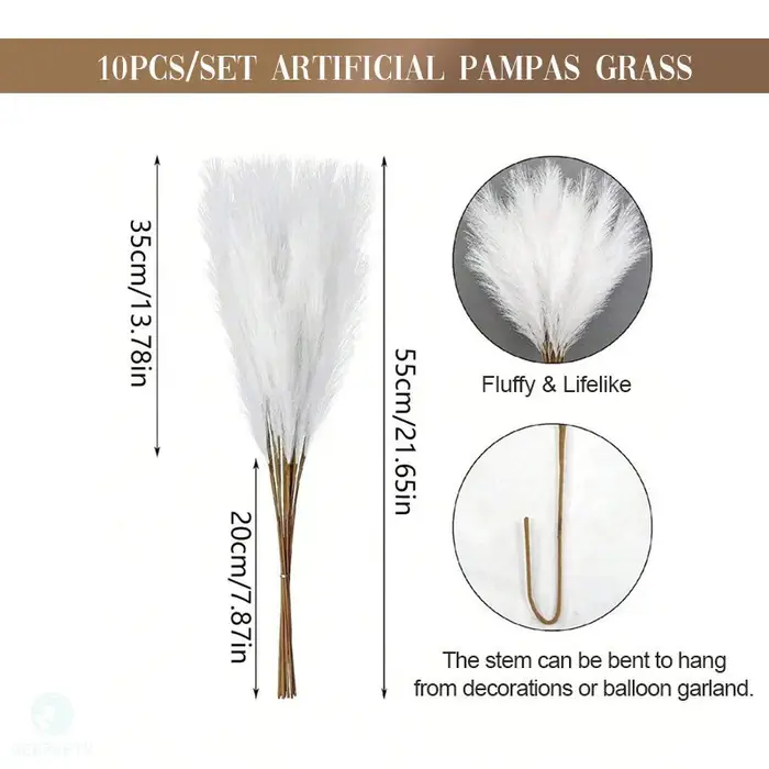 Lot de 10 unités – 55 cm – Décoration mignonne – Fausse plante de roseau