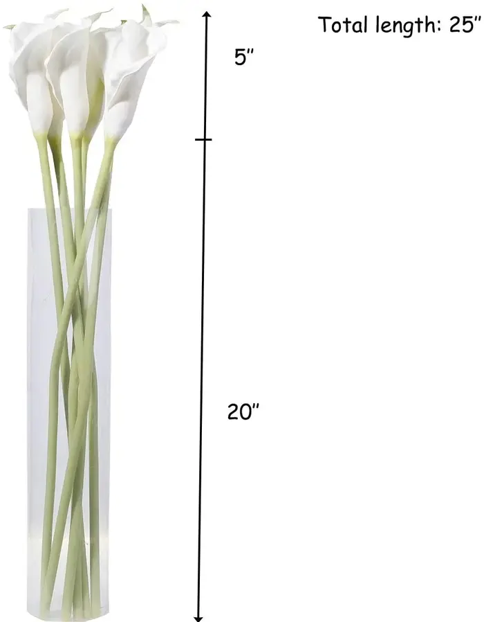 Grandes fleurs artificielles de calla blanches de 25 pouces