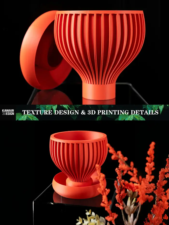 Pot à plantes moderne et minimaliste imprimé en 3D - Pot à fleurs biodégradable pour la décoration de la maison