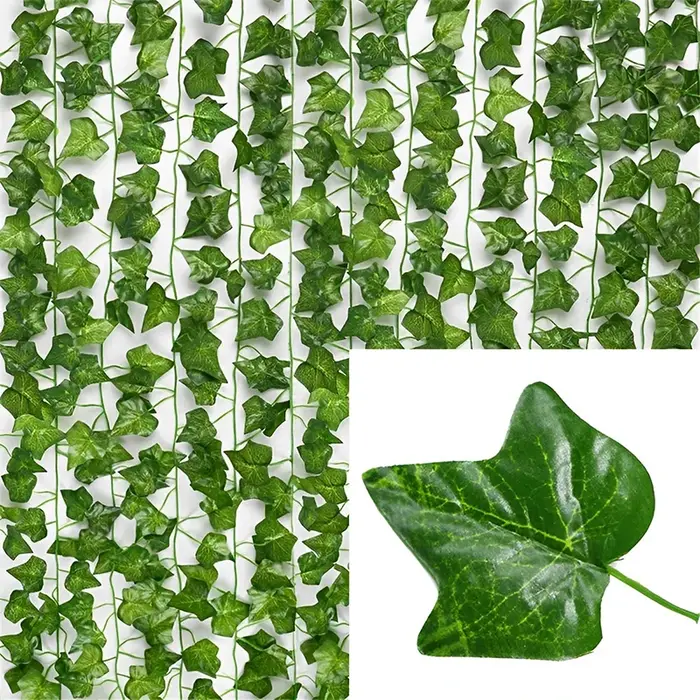 2/4//6/8/10M feuilles de soie fausse Creeper feuille verte hierre vigne chaîne pour la maison mariag