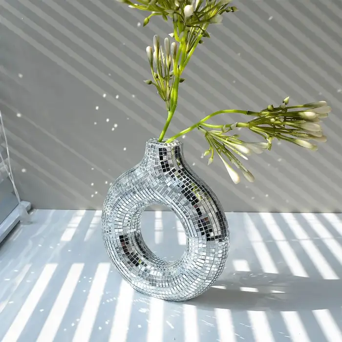1 vase circulaire, pot de fleurs moderne pour la décoration de la maison