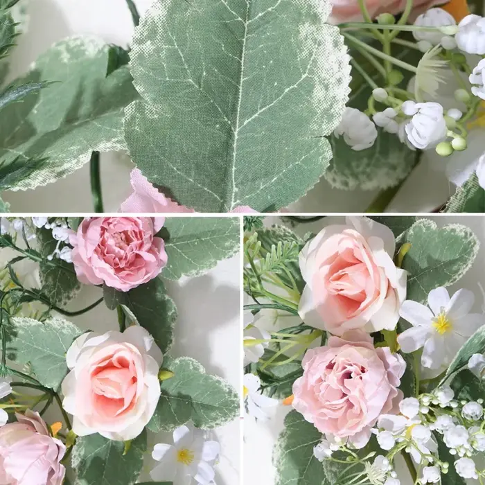 Guirlande de fleurs artificielles roses 175 cm