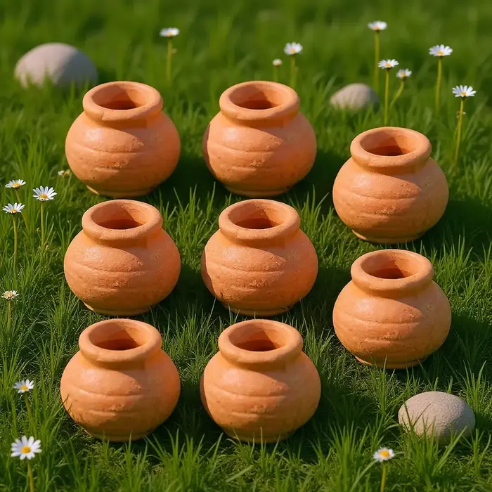 8 pots de jardin décoratifs d'extérieur