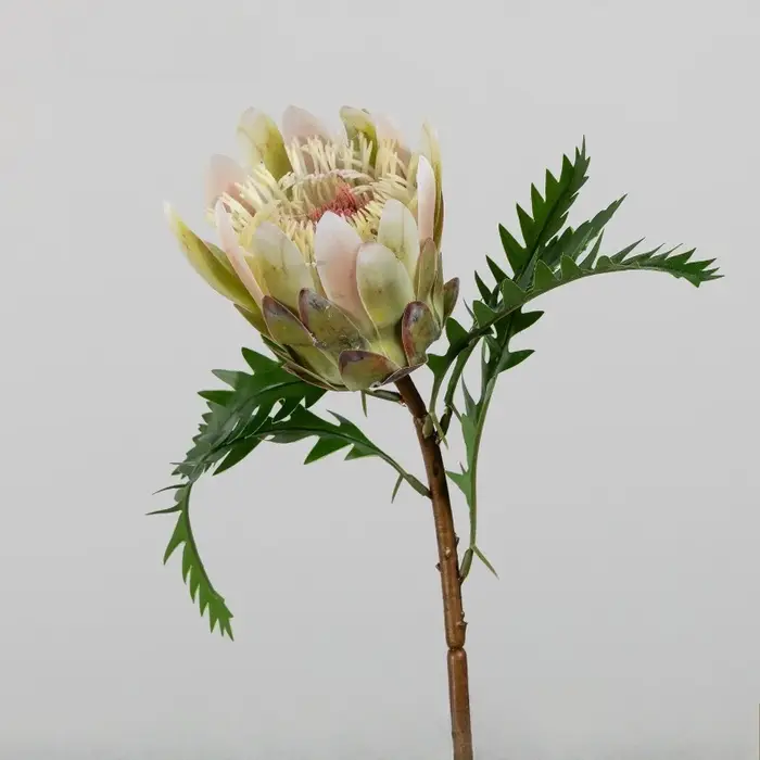 6 pièces de fleurs artificielles en plastique, simulation de branche d'ananas et de chardon blanc, p