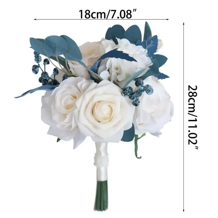 E8bd fleur corsage artificiel champagne bouquet rose paon bleu photo accessoires