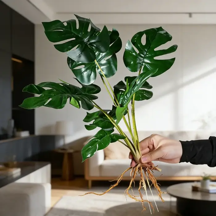 Plantes vertes artificielles de 50CM avec feuilles arrière de tortue, 9 garnitures, plantes en pot, Micro paysage, Design, murs de plantes décoratifs