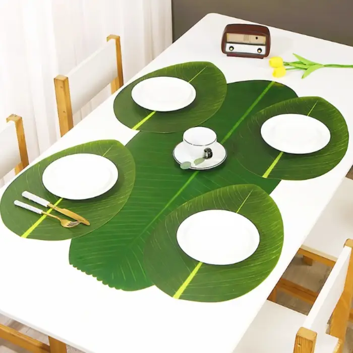Napperon de beauté de plante verte simulée PEVA