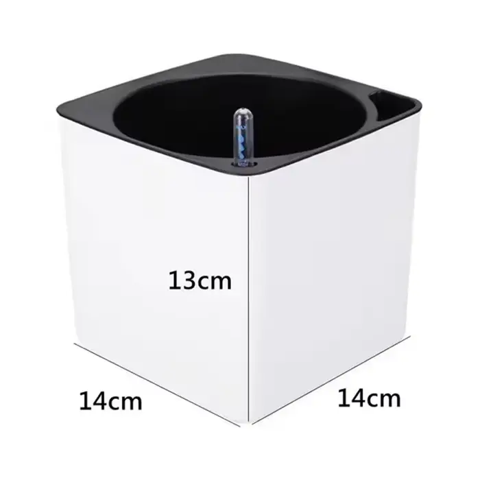 Jardinière à arrosage automatique, Pot de fleur blanc avec indicateur de niveau d'eau, jardinière à 