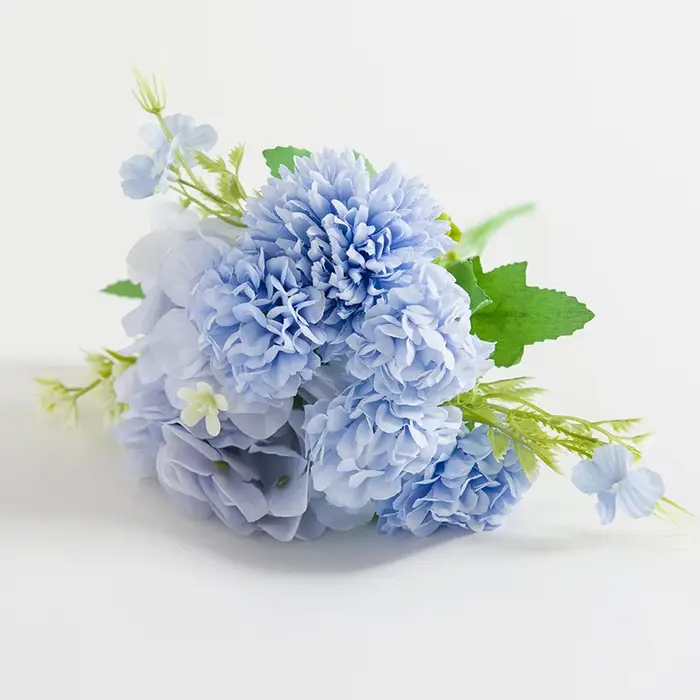 Hydrangeas artificiels en soie, boules de chrysanthèmes, décorations pour la maison, fleurs pour sal