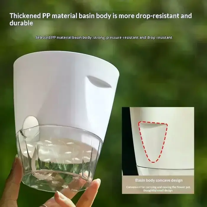 Pots de plantes auto-arrosants d'intérieur, jardinières modernes en plastique pour orchidées, succulentes, herbes, fleurs, décoration maison et bureau