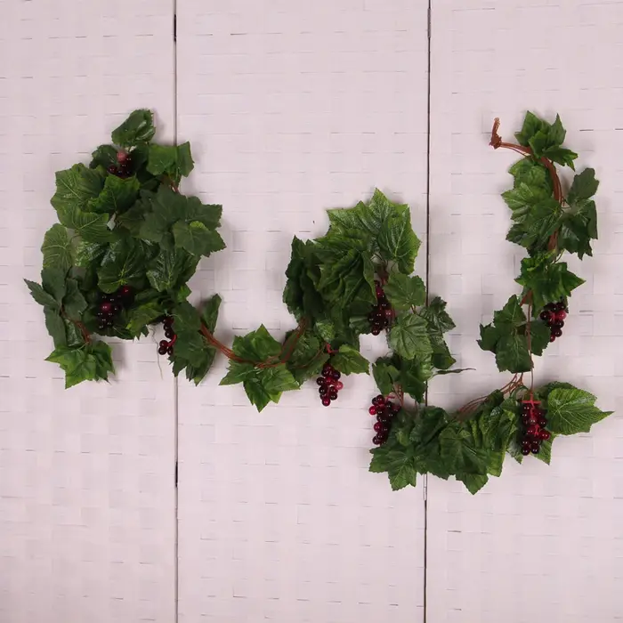Plante Artificielle de Vignes de Raisin avec Porte Murale