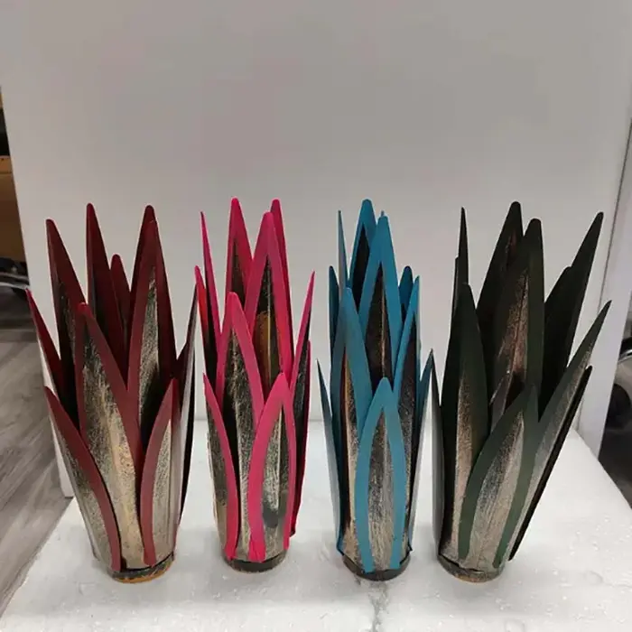 Sculpture de paysage de tequila artificielle d'agave en métal