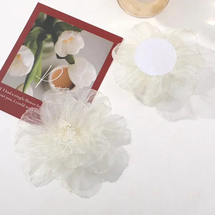 Fleur en organza rose DIY