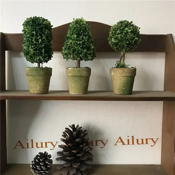 Bonsaï artificiel de 15 cm de haut, plante verte simulée en pot, petit arbre, décoration de bureau, séparateur de fenêtre, idée cadeau de Noël