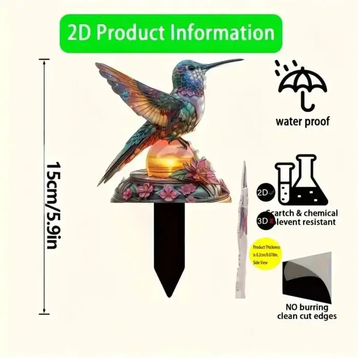 1 pièce de magnifique décoration de jardin en forme de colibri