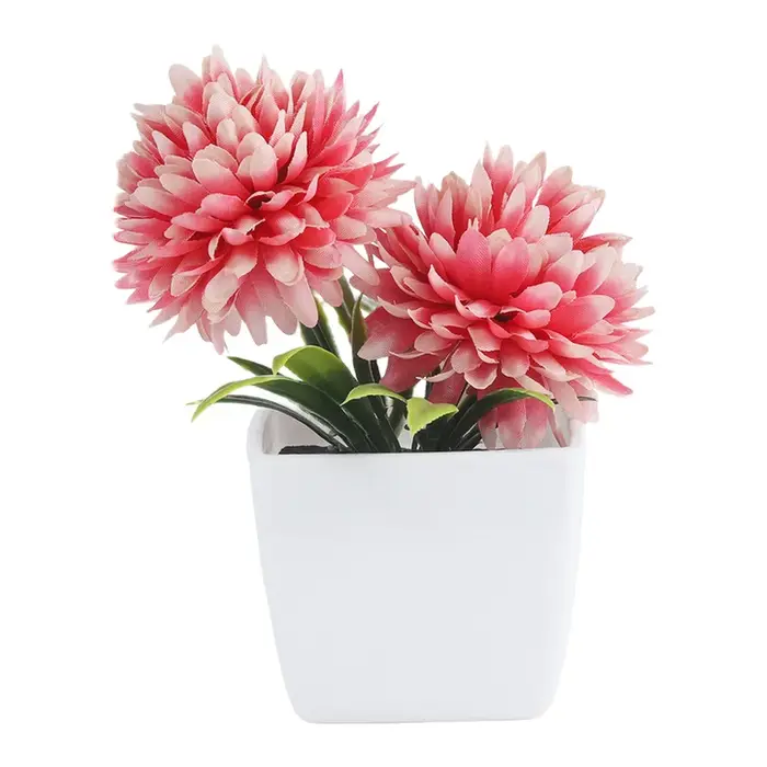 Pot de fleurs artificielles en plastique, chrysanthème, fausse plante pour la maison, le bureau, la 