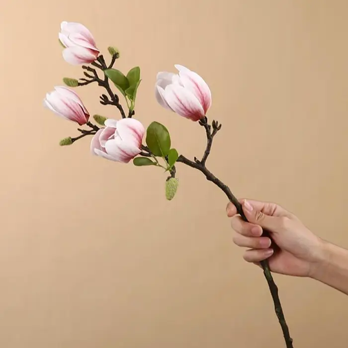 Uflower 67cm soie Magnolia branche fleurs artificielles maison jardin hôtel Table Vase décor bricolage Photo