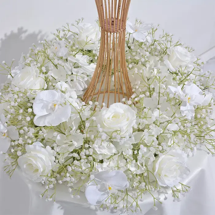 Guirlande de couronne verte série blanche