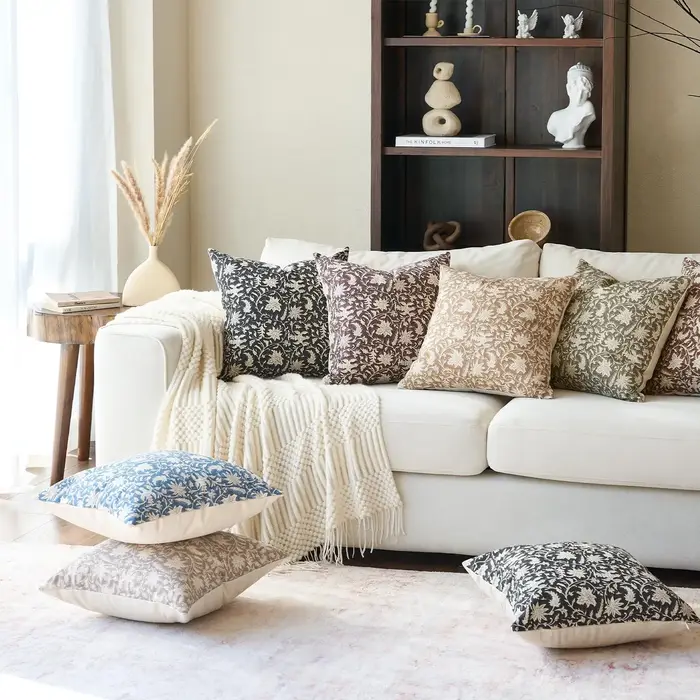 Housses de coussin décoratives à motifs floraux