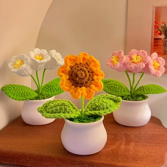 Bouquet de tournesol au Crochet fait à la main