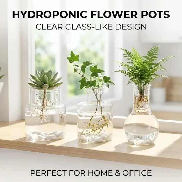 Pot de culture hydroponique en résine transparente