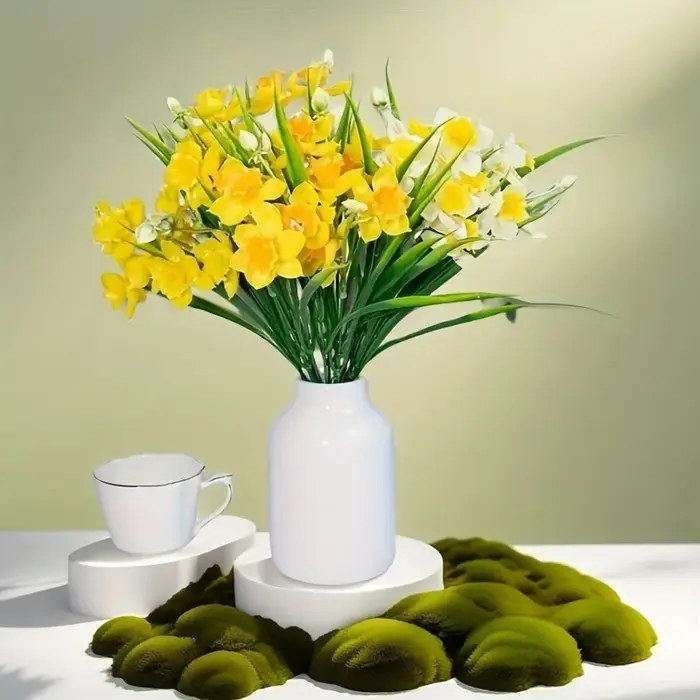 Fleurs de jonquille artificielles pour l'extérieur