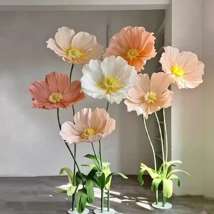 Nouveau 60cm simuler fleur géante papier simulé grande