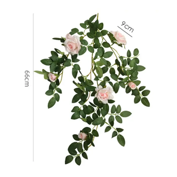 Plante verte artificielle de vigne de roses en rotin