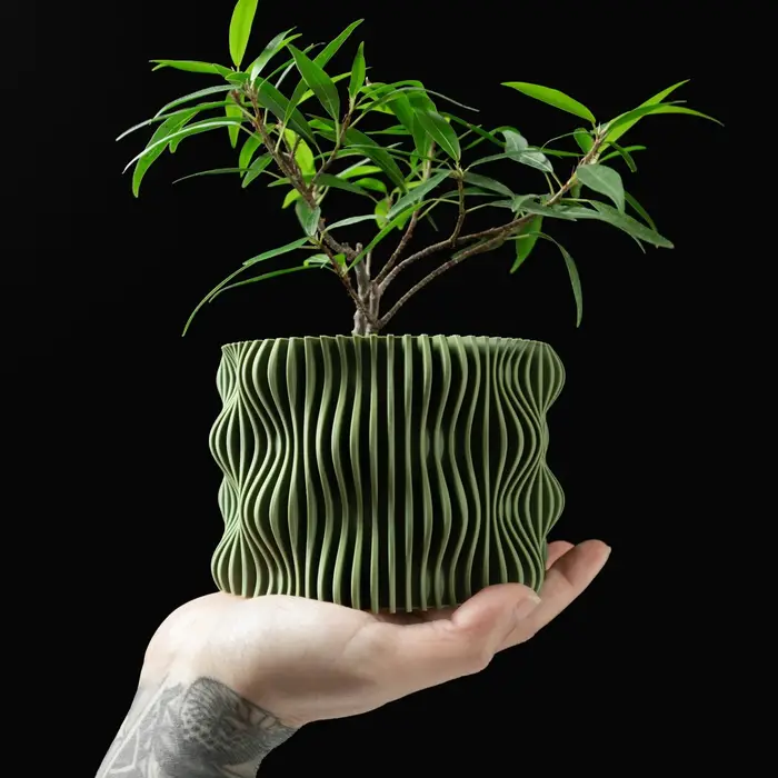 Pot à plantes moderne et minimaliste imprimé en 3D - Pot à fleurs biodégradable pour la décoration i