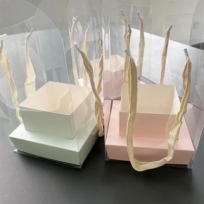 Nouvelle boîte d'emballage pour fleurs roses