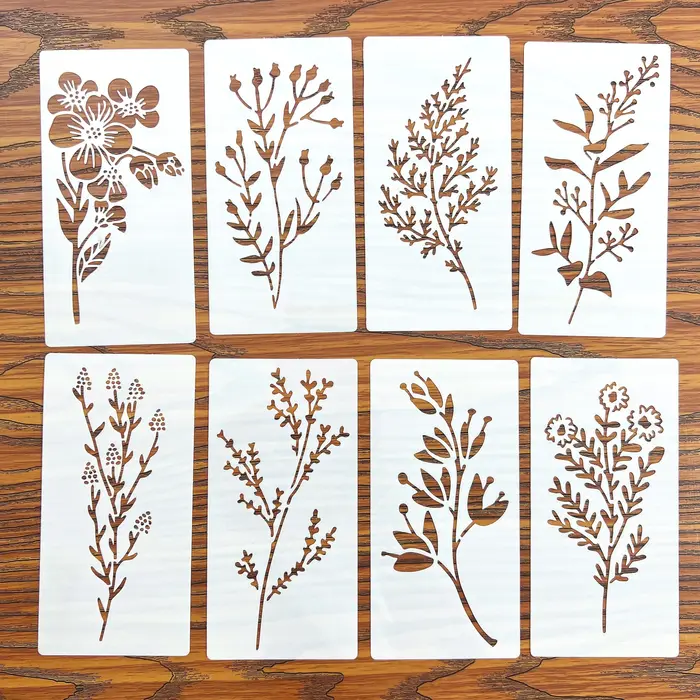 ** 18 pièces pochoirs de peinture de fleurs bricolage