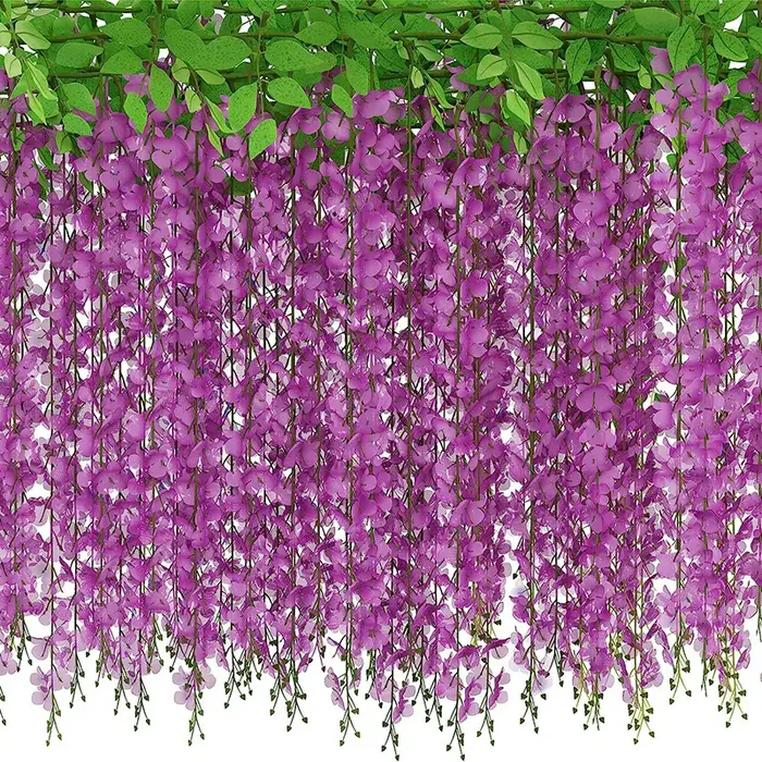 Guirlandes de fleurs suspendues de glycine artificielle, 10 Branches, guirlandes de noël pour arc de