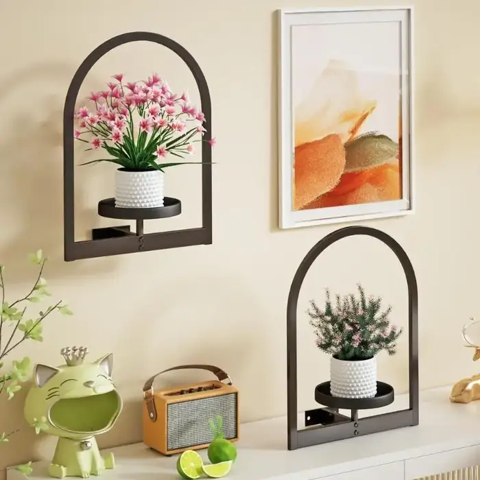 Étagère murale moderne en fer pour plantes